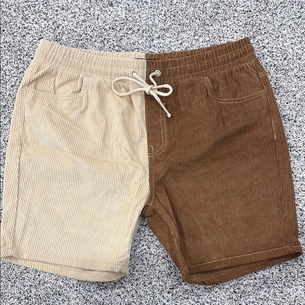 Two-Tone Corduroy Men's Shorts